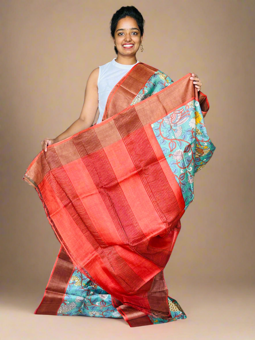 Tussar Silk Saree with Prints