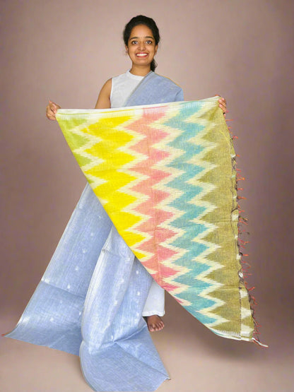 Denim Blue Linen Saree
