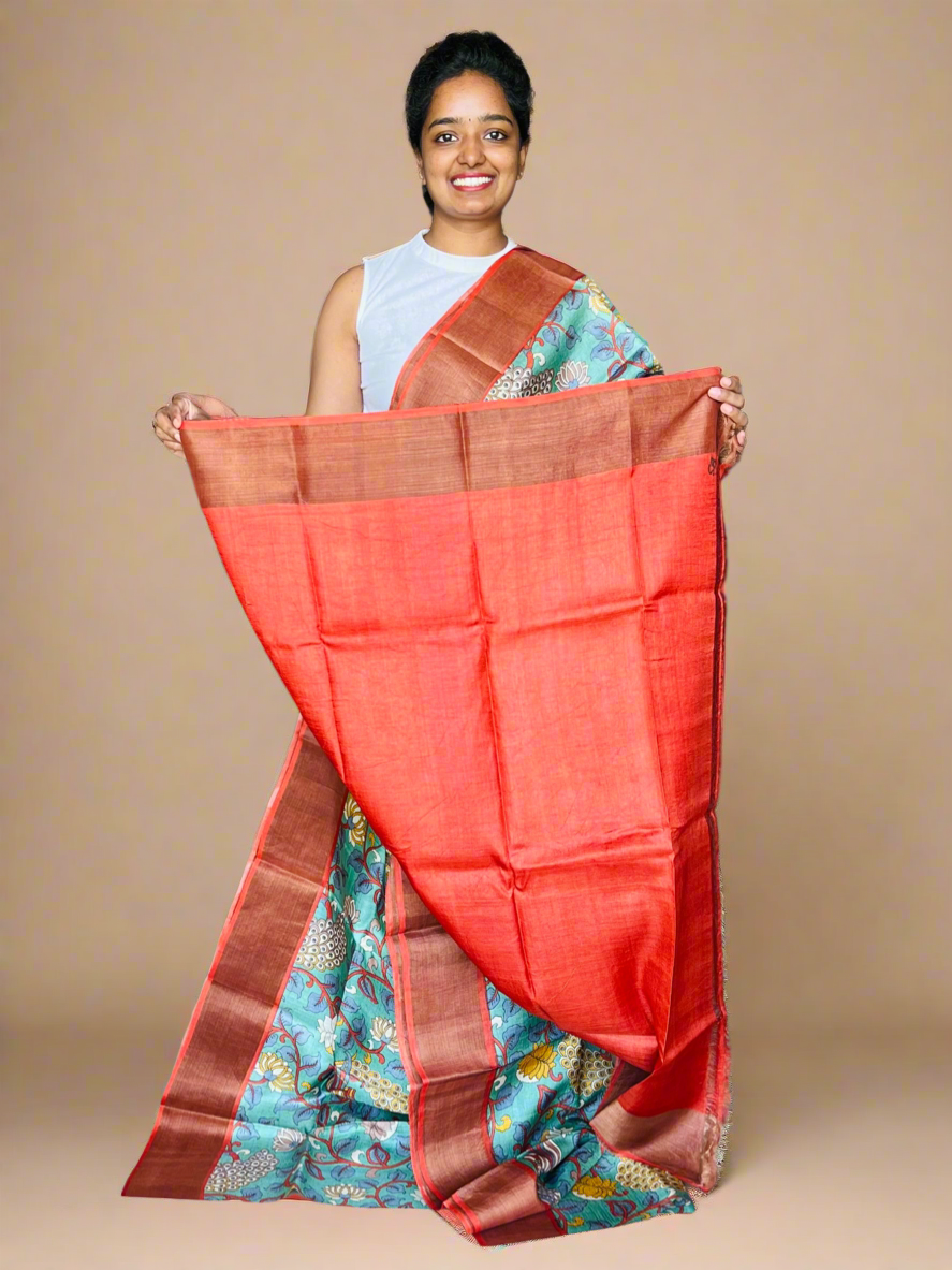 Tussar Silk Saree with Prints