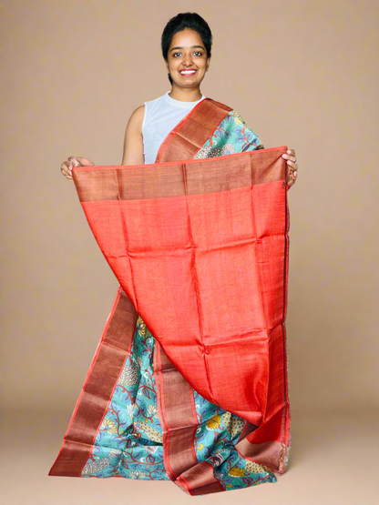 Tussar Silk Saree with Prints